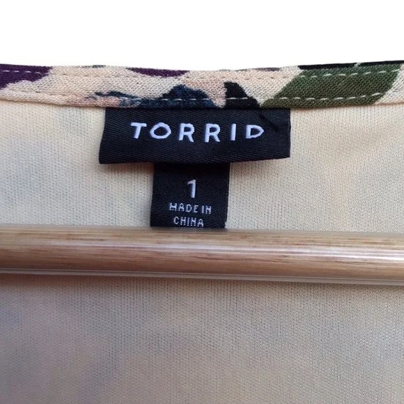 TORRID Mini Gauze Lace-Up Floral Print V-neck Skater Dress Size 1  NEW - Picture 9 of 11